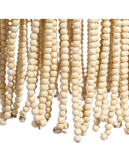 Plafonnier en perles de bois style bord de mer