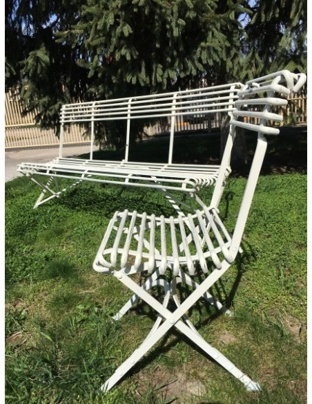 Chaise de jardin pliante en métal fer forgé style Arras