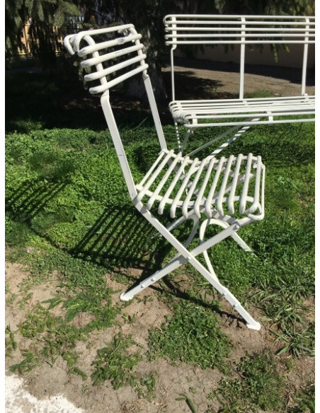 Chaise de jardin pliante en métal fer forgé style Arras