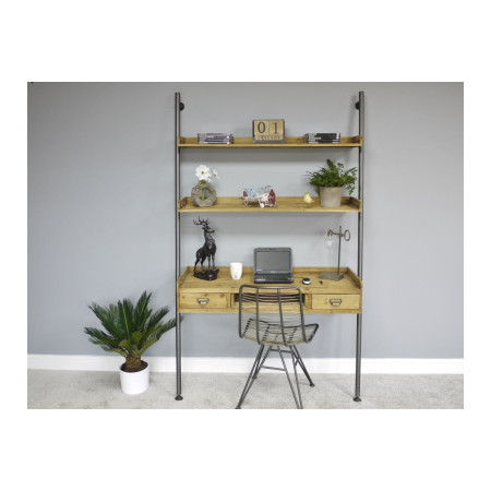 Bureau mural avec étagères de style...