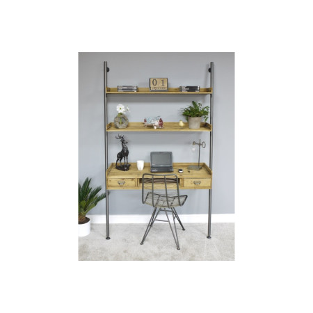 Bureau mural avec étagères de style...