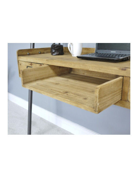 Bureau mural avec étagères de style Industriel