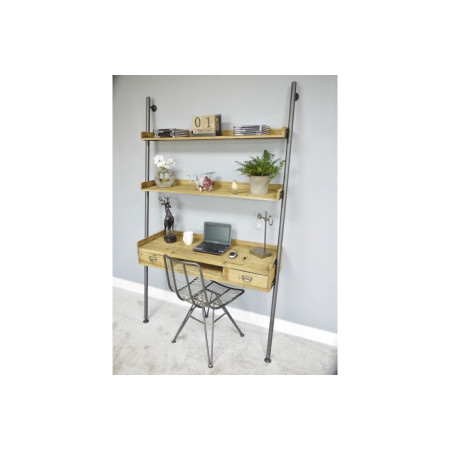 Bureau mural avec étagères de style...