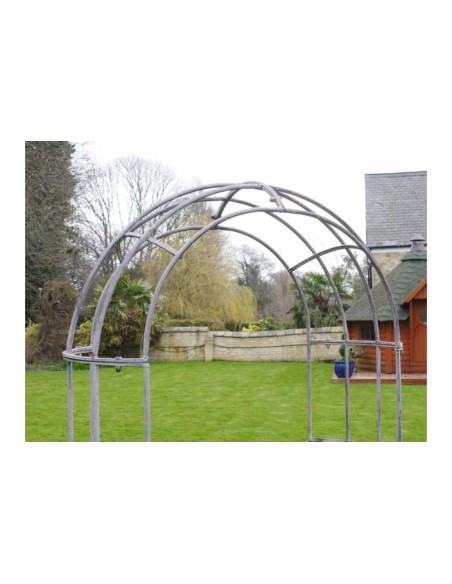 Banc de jardin ovale avec arche patiné antique