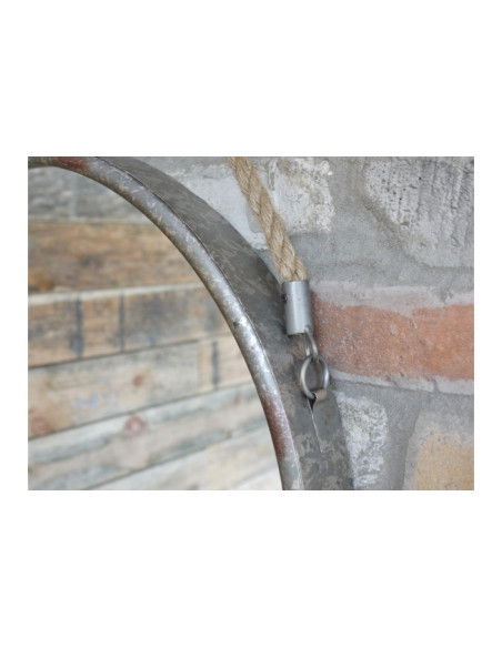 Miroir rond en zinc antique 52 cm