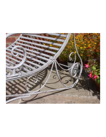 Chaise longue de jardin en métal gris