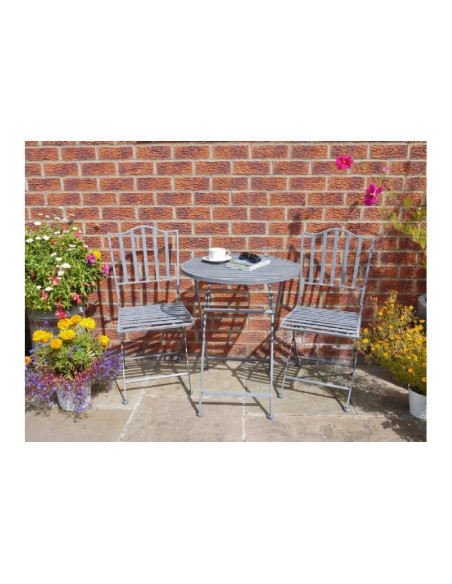Ensemble de jardin pliable table + 2 chaises