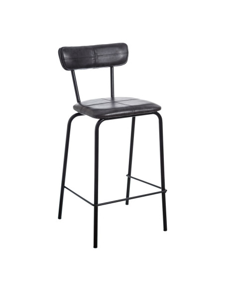 Lot de 2 Tabourets de bar Industriel avec dossier bois