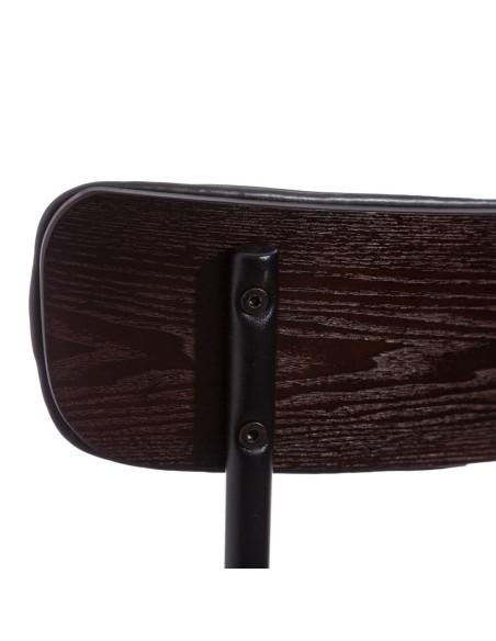 Lot de 2 Tabourets de bar Industriel avec dossier bois