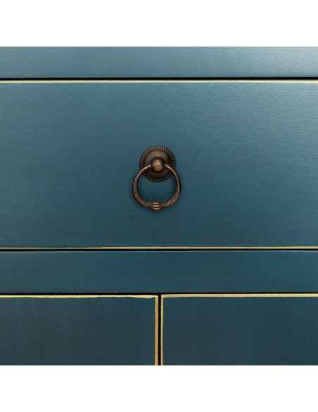 Armoire asiatique 4 portes 3 tiroirs Bleue