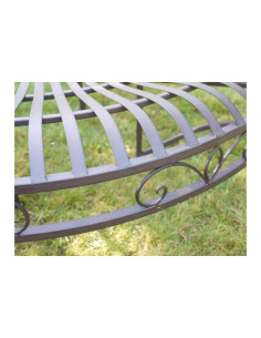 Banc de jardin en métal avec assise bois effet antique