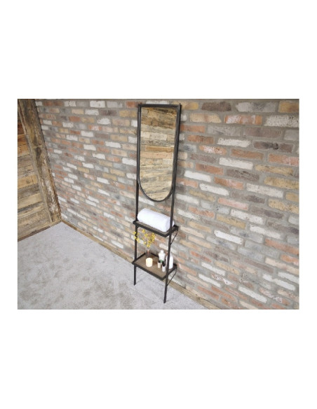 Miroir mural avec étagères