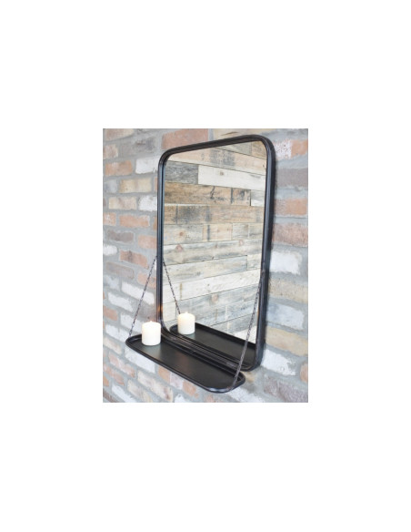Miroir en métal avec tablette 70 cm