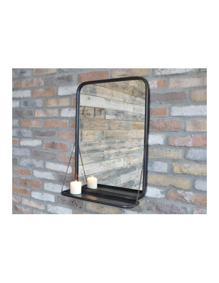 Miroir en métal avec tablette 70 cm