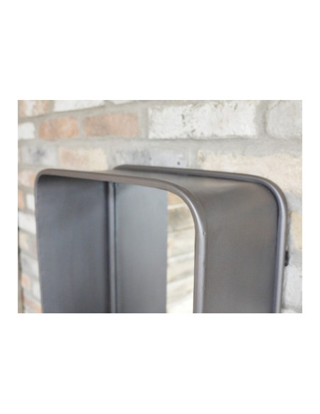 Miroir haut rectangulaire en métal avec tiroir en bois 120 cm