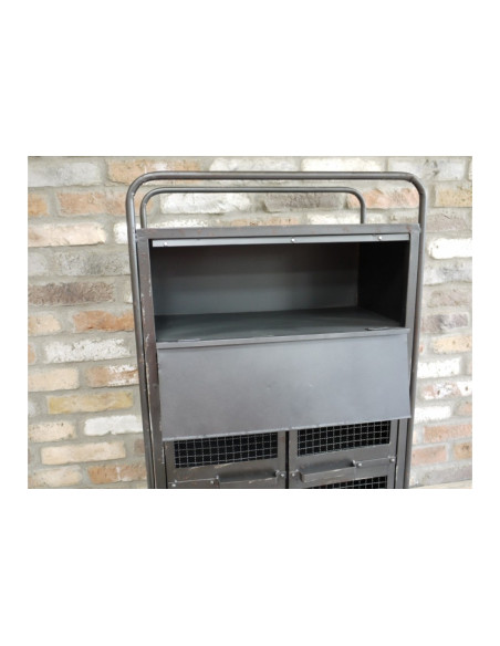 Meuble d'appoint avec portes grillagées en métal