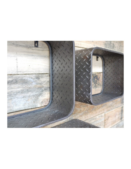 Lot de 3 étagères en métal style rétro