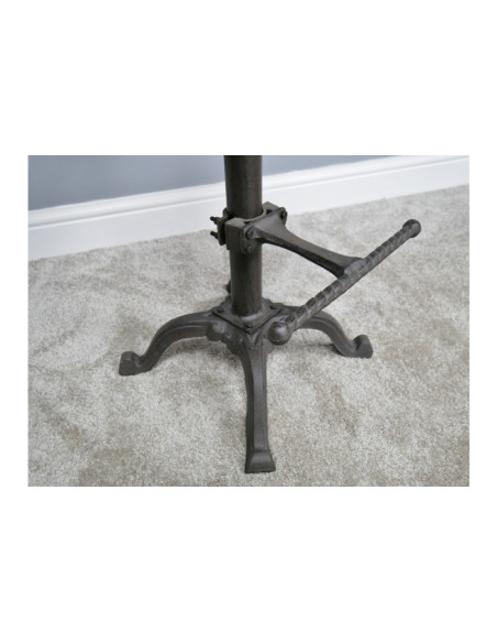 Tabouret réglable en fonte et assise bois