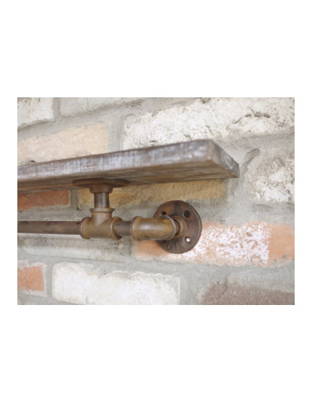 Tablette en bois avec support en métal Indus