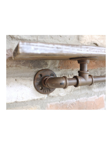 Tablette en bois avec support en métal Indus