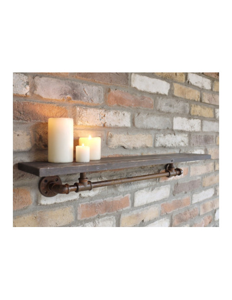 Tablette en bois avec support en métal Indus