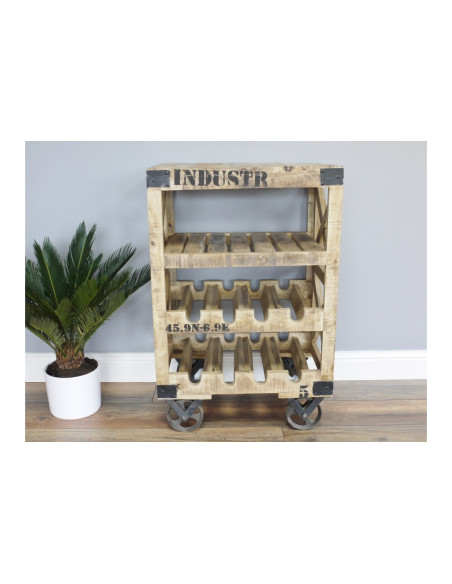 Desserte range bouteilles style Industriel
