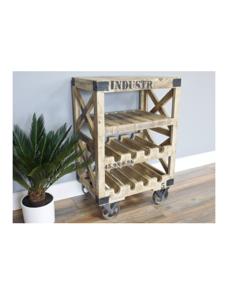 Desserte range bouteilles style Industriel
