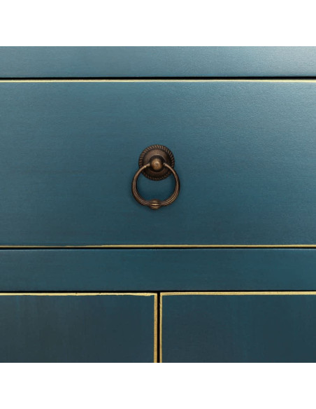 Petite console chinoise en bois Bleue