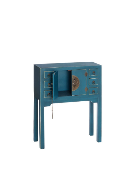Petite console chinoise en bois Bleue
