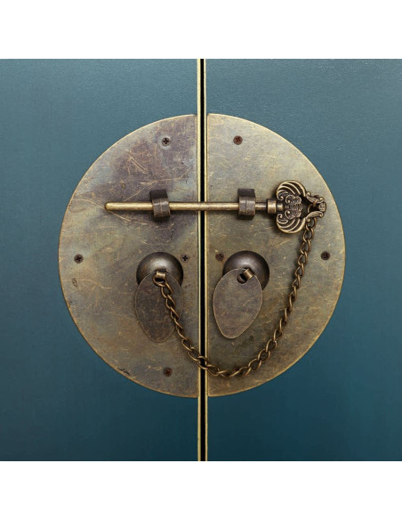 Petite console chinoise en bois Bleue