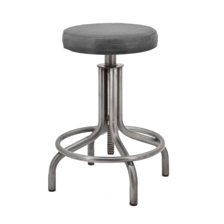 Tabouret assise cuir réglable en hauteur