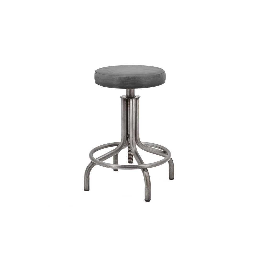 Tabouret assise cuir réglable en hauteur