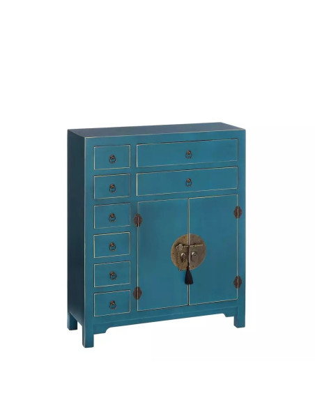 Meuble buffet chinois en bois Bleu