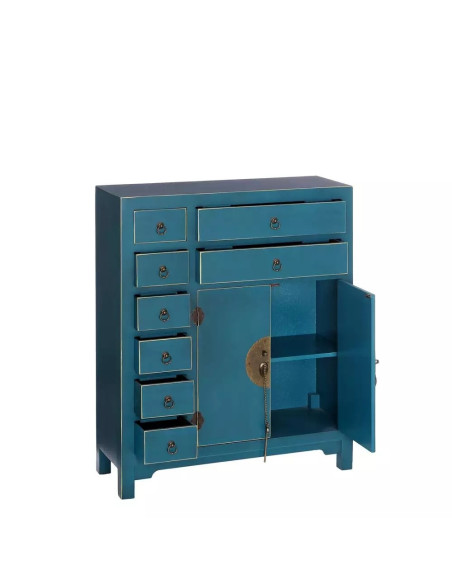 Meuble buffet chinois en bois Bleu