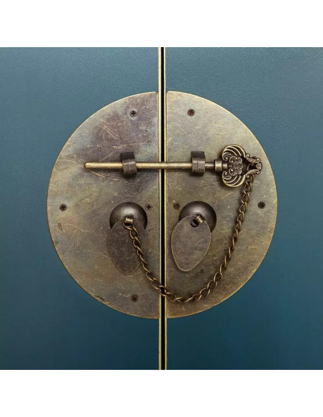 Meuble buffet chinois en bois Bleu