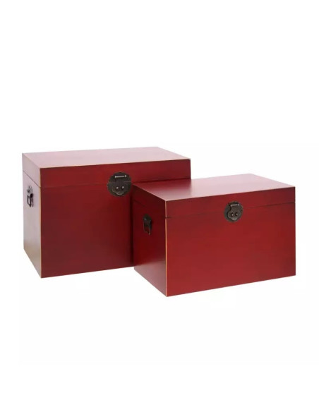 Malles chinoises design Lot de 2 Rouges