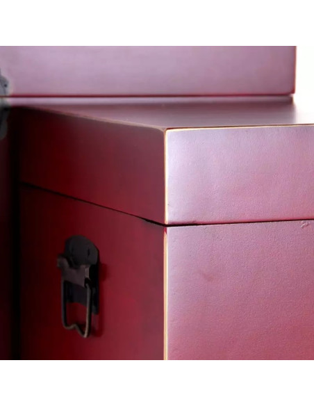 Malles chinoises design Lot de 2 Rouges