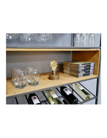 Armoire bar à vin en métal et bois de style Industriel