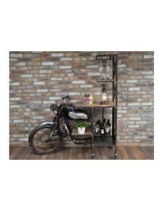 Meuble moto bar sur roulettes