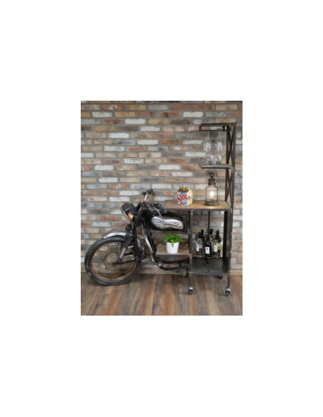 Meuble moto bar sur roulettes