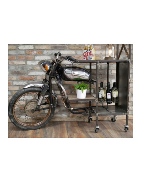 Meuble moto bar sur roulettes