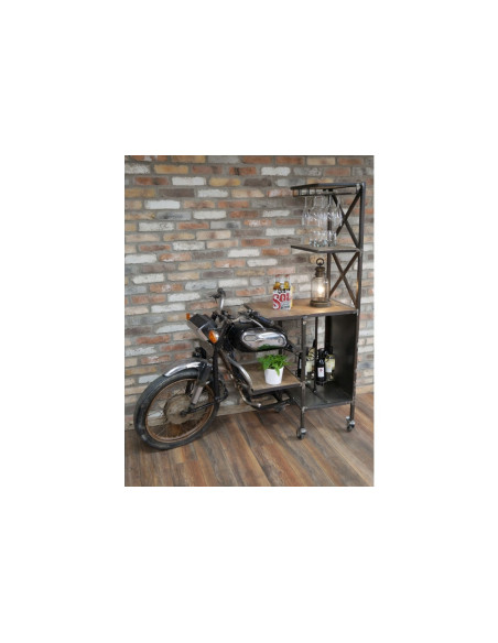 Meuble moto bar sur roulettes