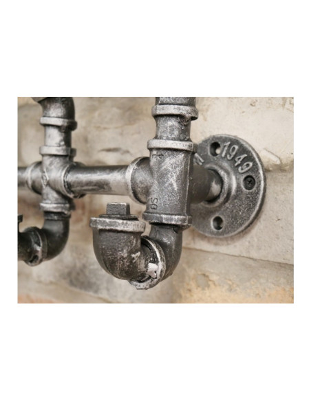 Porte manteaux mural 5 patères Industriel en acier