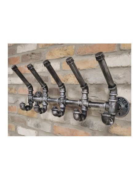 Porte manteaux mural 5 patères Industriel en acier