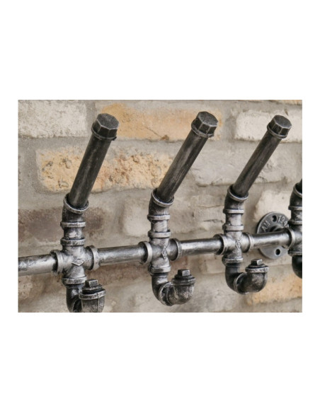 Porte manteaux mural 5 patères Industriel en acier