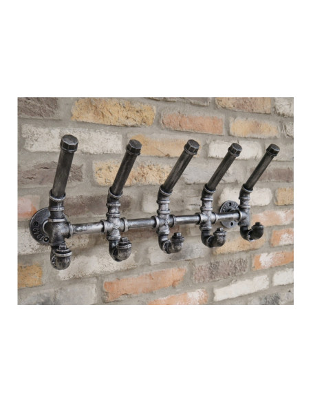 Porte manteaux mural 5 patères Industriel en acier