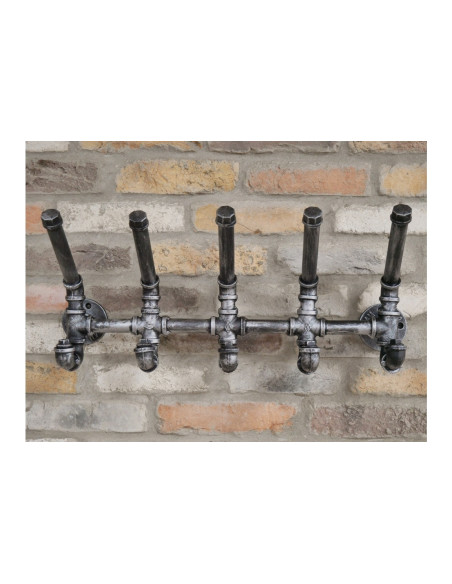 Porte manteaux mural 5 patères Industriel en acier