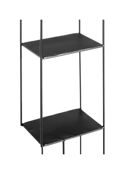 Etagère indus noire graphique avec bacs à fleurs