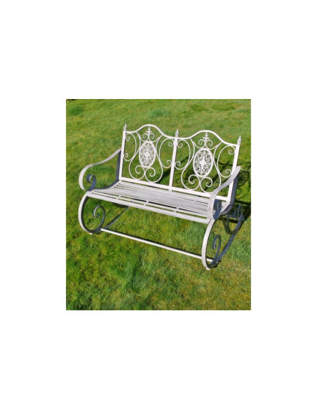 Banc 2 places rocking chair en métal