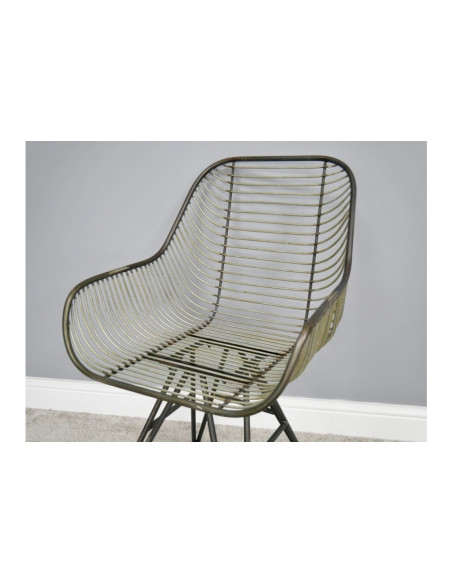 Fauteuil en métal style Indus